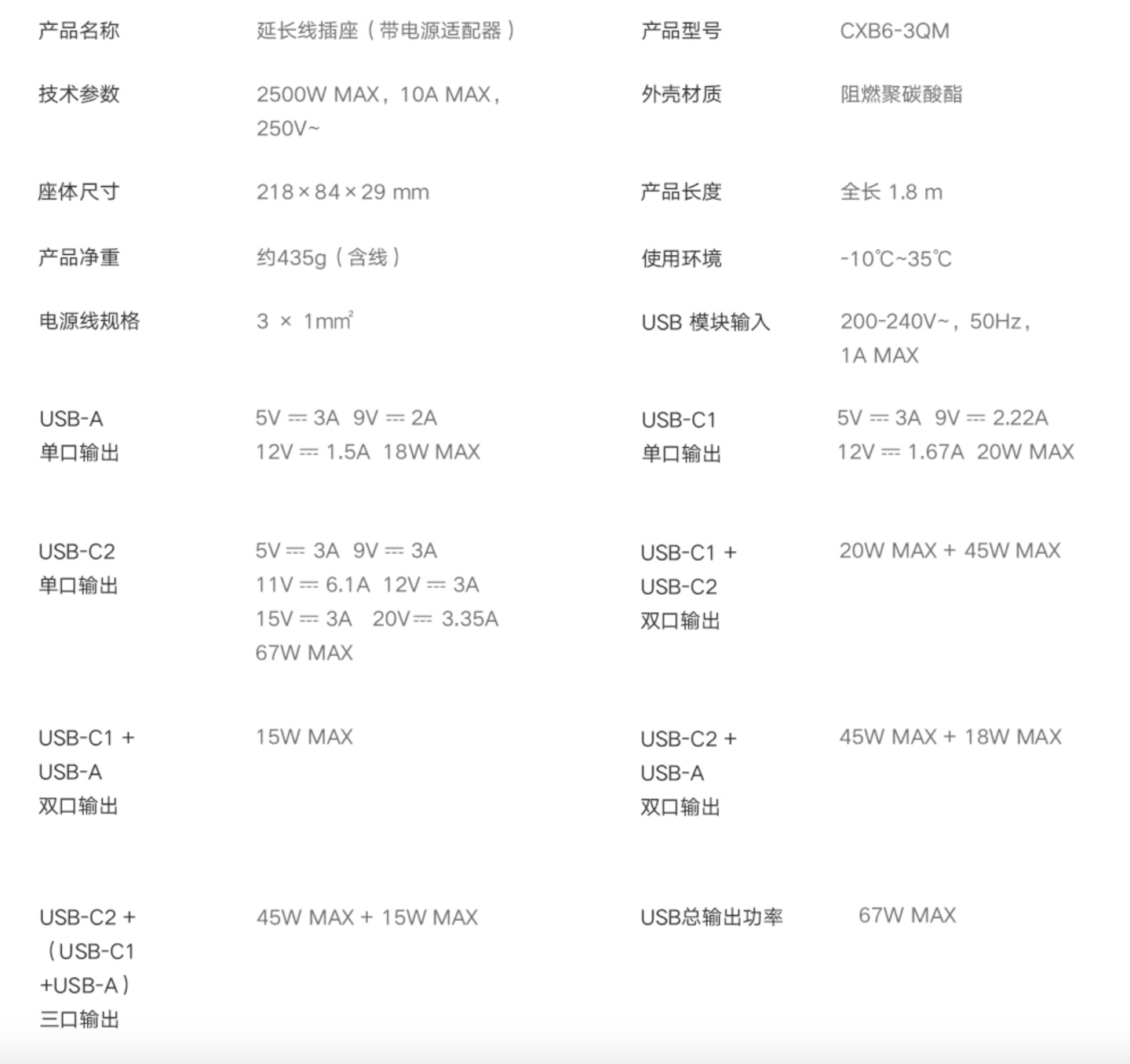 小米 67W 快充插线板京东开售：6 位电源插孔 + 2C 1A，售 99 元  第7张