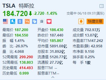 美股异动｜特斯拉跌1.45% 遭顶级基金经理唱衰 目标价仅15美元