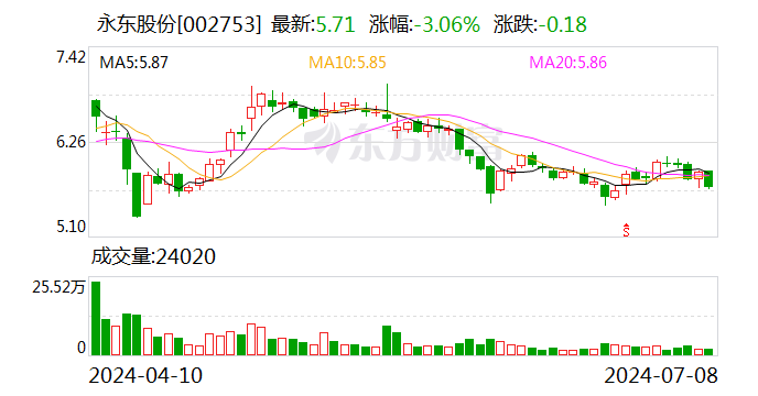 永东股份：预计2024年上半年盈利4500万元-5500万元 同比扭亏