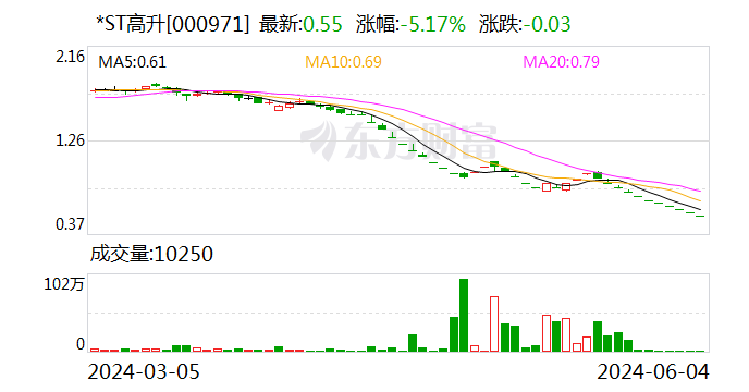 *ST高升：深交所决定终止公司股票上市