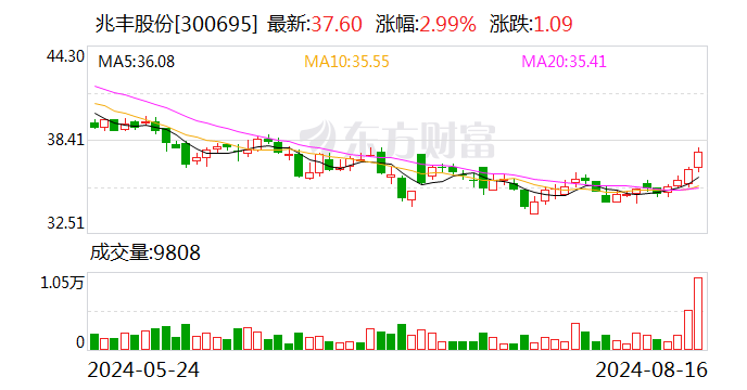 兆丰股份：上半年净利润同比降13.22% 拟10派7元