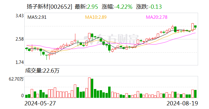 扬子新材：2024年上半年净利润同比增长221.85%  第1张