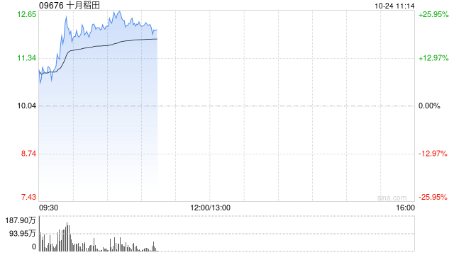 十月稻田早盘拉升逾22% 近日获南向资金不断增持